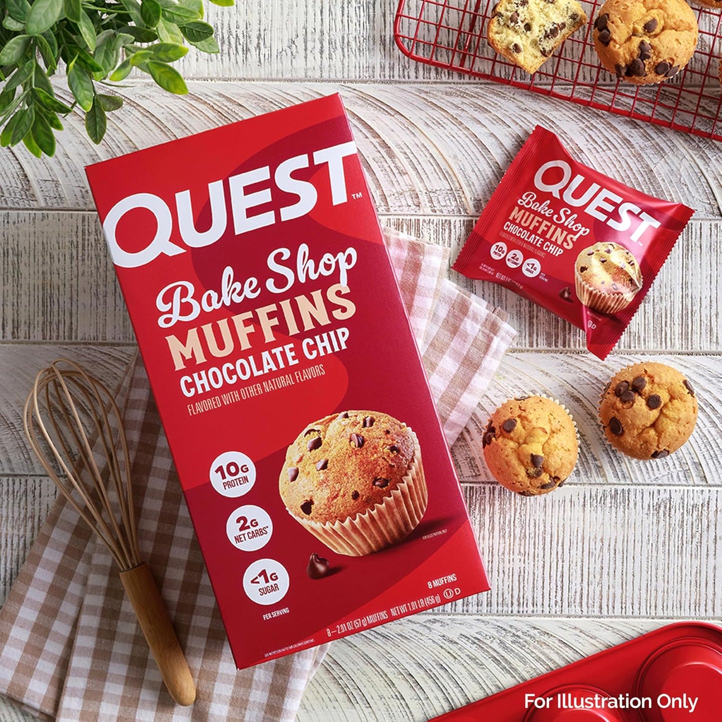 Quest Bake Shop, Chocolate Chip Muffins, High protein, low sugar, 8 Count