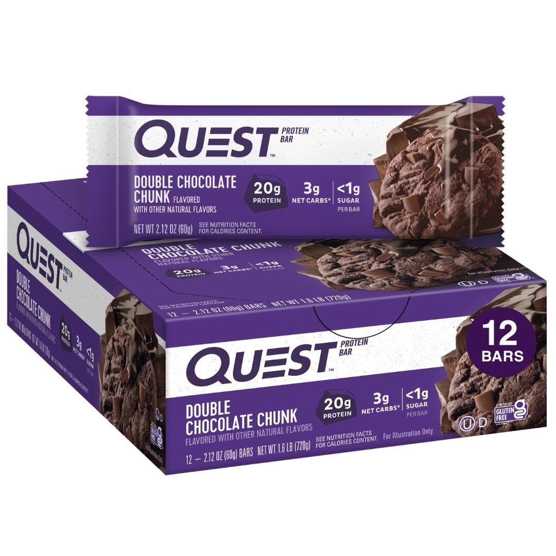 Quest Nutrition Chocolate Chip Cookie Dough Protein Bars, High Protein, Low Sugar