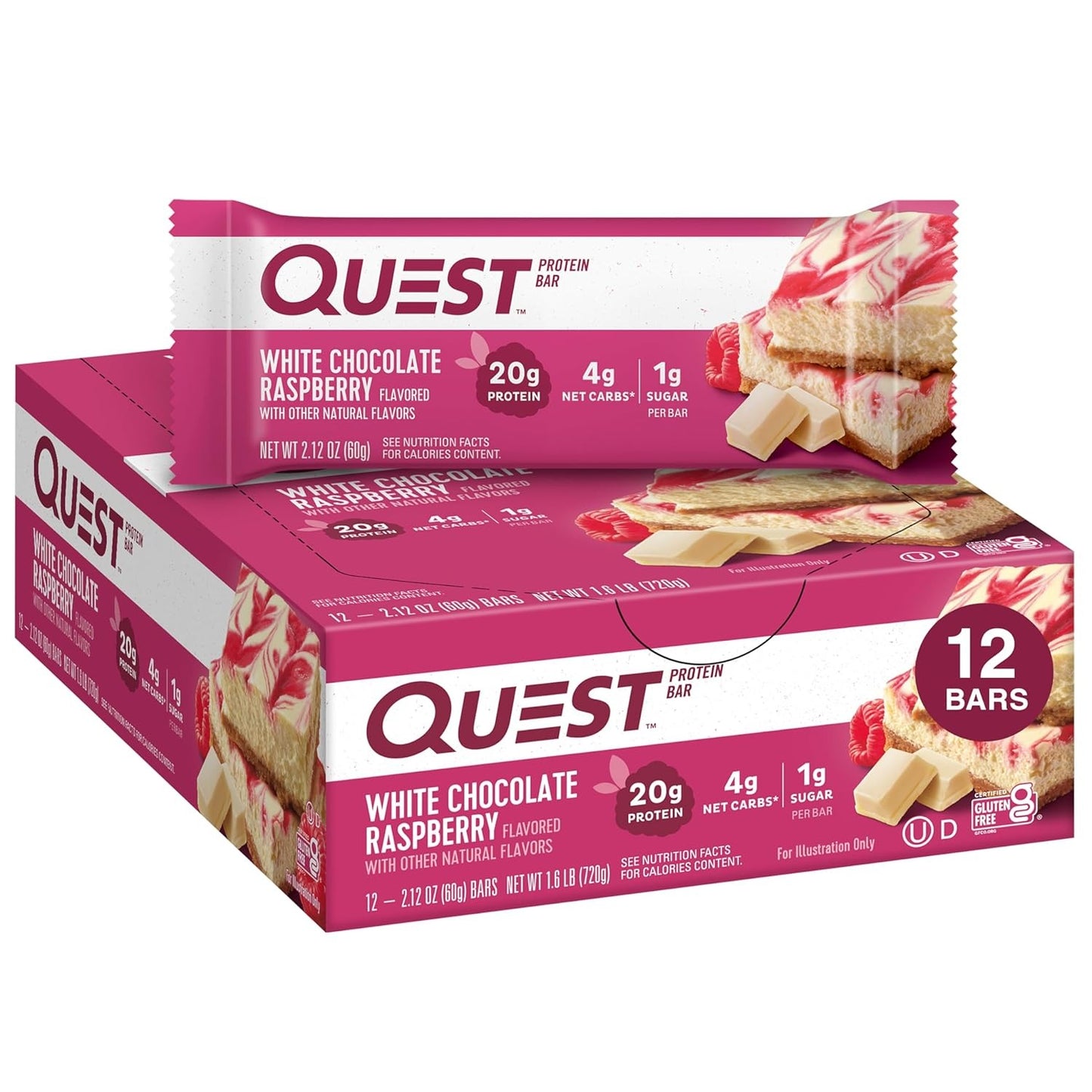 Quest Nutrition Chocolate Chip Cookie Dough Protein Bars, High Protein, Low Sugar