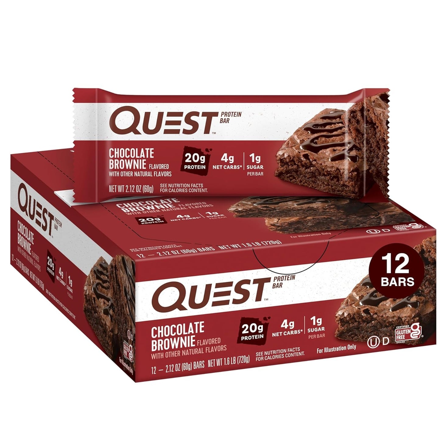 Quest Nutrition Chocolate Chip Cookie Dough Protein Bars, High Protein, Low Sugar